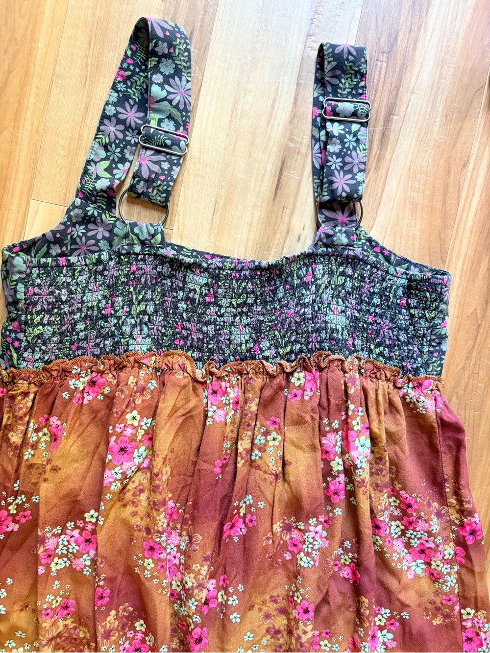 NATURAL LIFE Tiered Floral Boho Retro Maxi Dress Medium - Picture 5 of 7